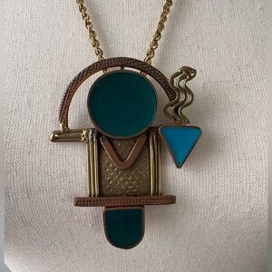 Vintage Memphis Modernist pendent necklace.